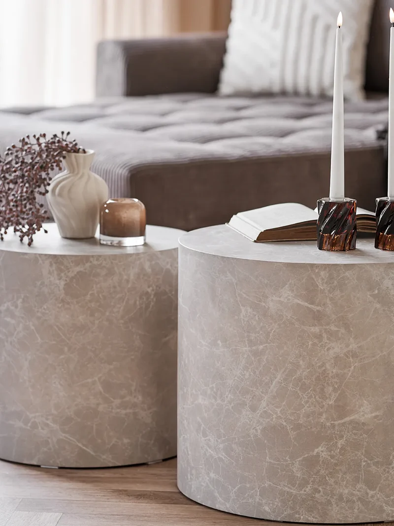 Prague Couchtisch-Set Marmor-Optik