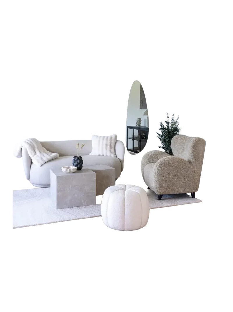 Prague Couchtisch-Set Marmor-Optik