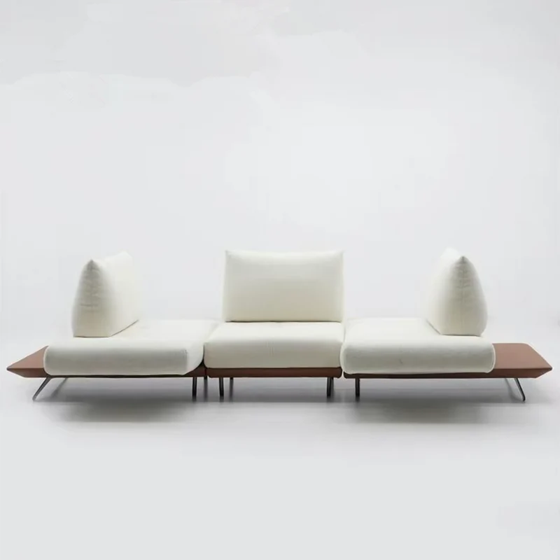 Modernes modulares Insel-Drehsofa mit verstellbarer Armlehne und Rückenkissen