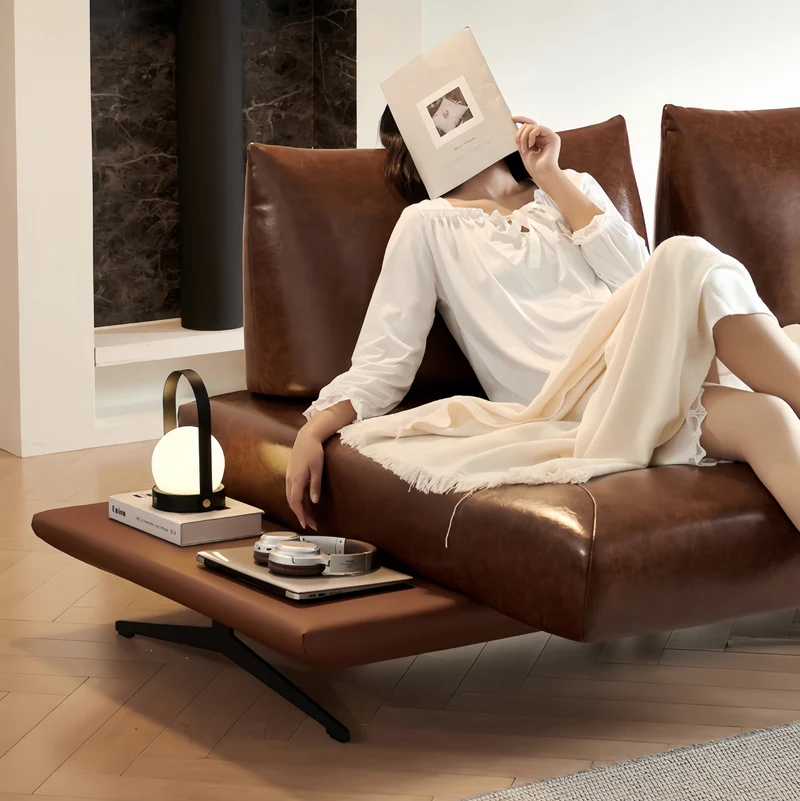 Modernes modulares Insel-Drehsofa mit verstellbarer Armlehne und Rückenkissen