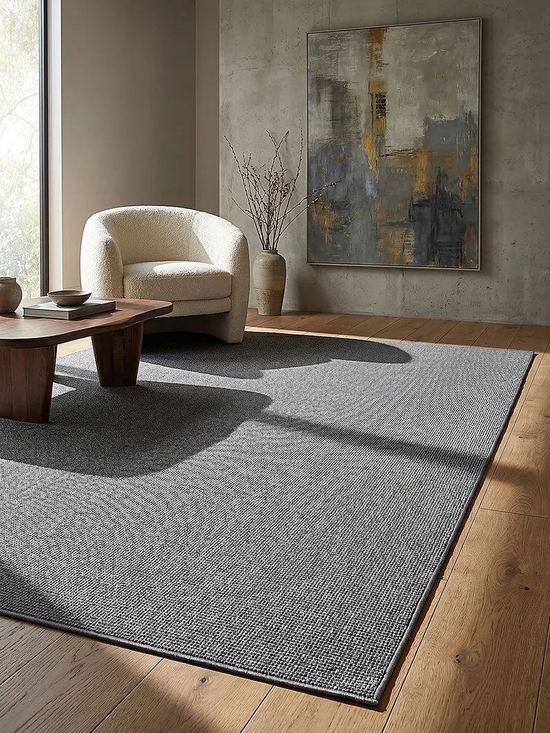 Niederflor-Teppich Uni-Design - Polypropylen-Polyester-Mix, 5 mm Gesamthöhe