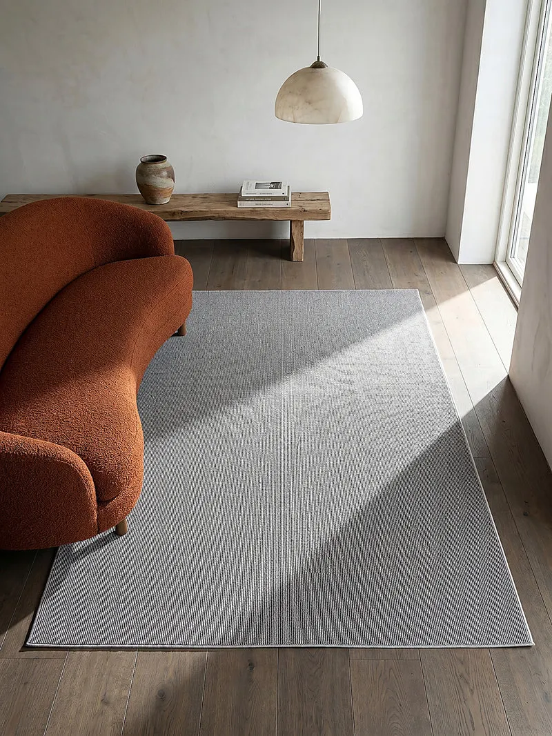 Niederflor-Teppich Uni-Design - Polypropylen-Polyester-Mix, 5 mm Gesamthöhe