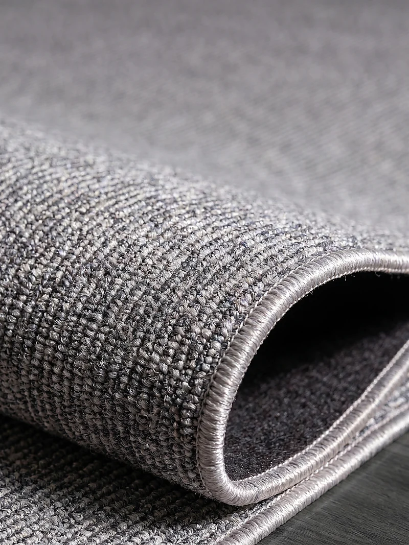 Niederflor-Teppich Uni-Design - Polypropylen-Polyester-Mix, 5 mm Gesamthöhe