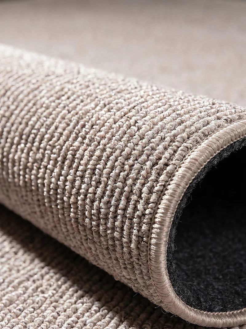 Niederflor-Teppich Uni-Design - Polypropylen-Polyester-Mix, 5 mm Gesamthöhe