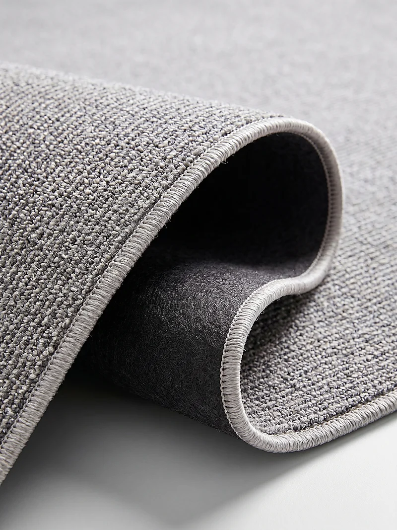 Niederflor-Teppich Uni-Design - Polypropylen-Polyester-Mix, 5 mm Gesamthöhe