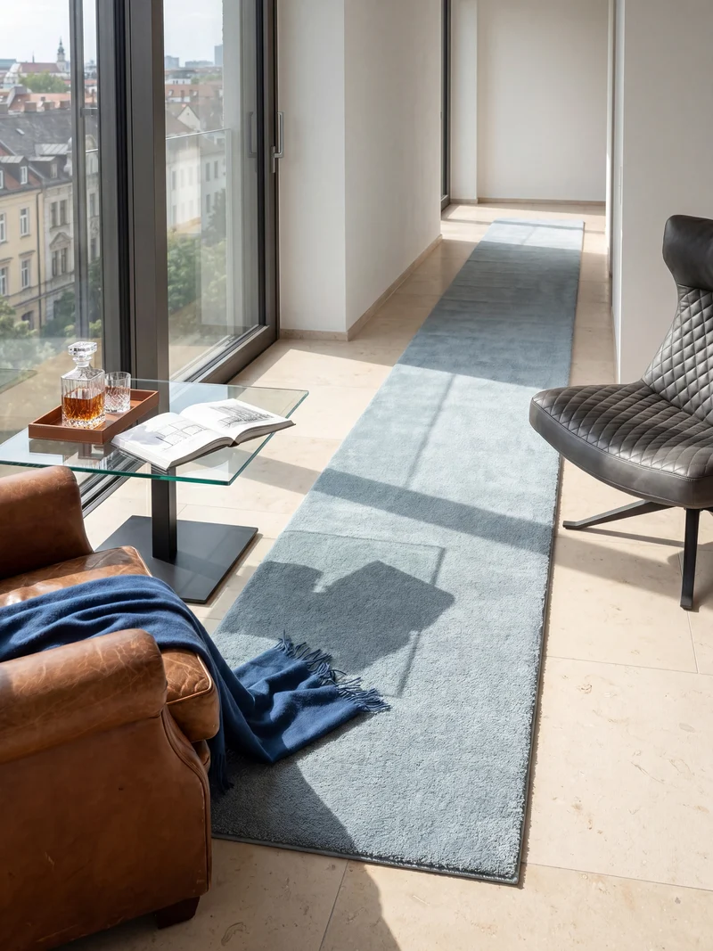 Hochflor-Teppich Uni - Polyester, 17 mm Gesamthöhe