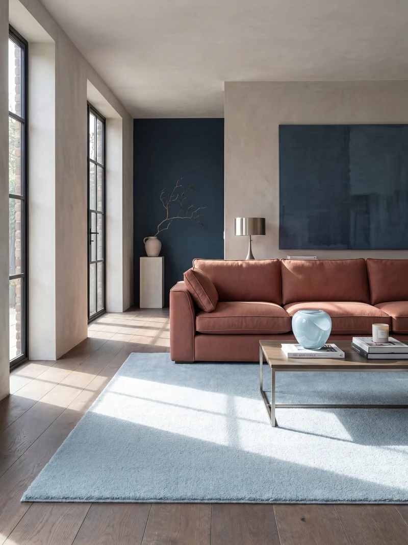 Hochflor-Teppich Uni - Polyester, 17 mm Gesamthöhe