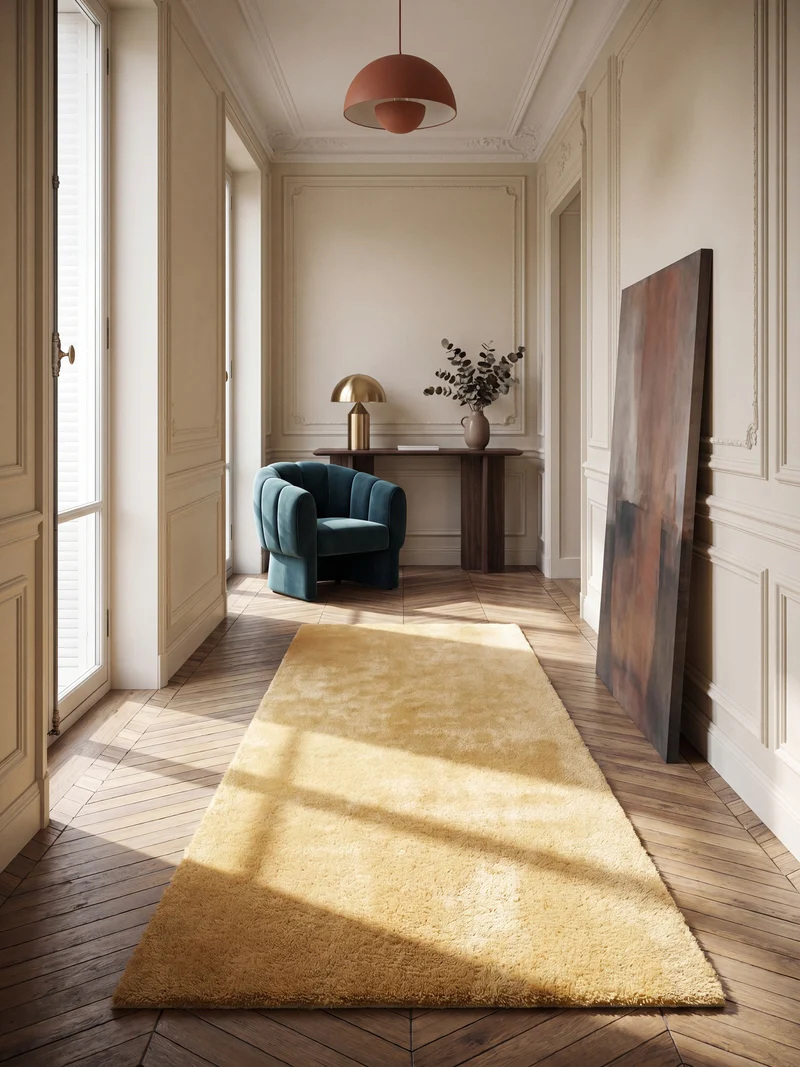 Hochflor-Teppich Uni - Polyester, 17 mm Gesamthöhe