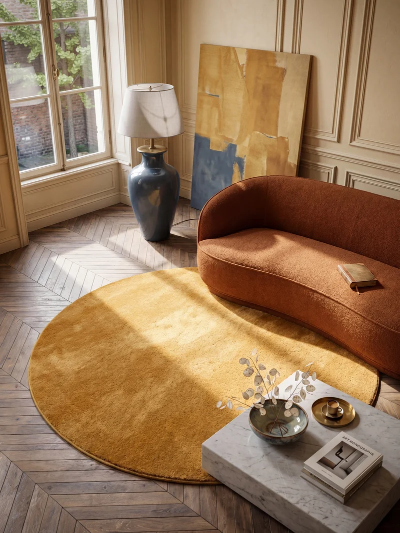 Hochflor-Teppich Uni - Polyester, 17 mm Gesamthöhe