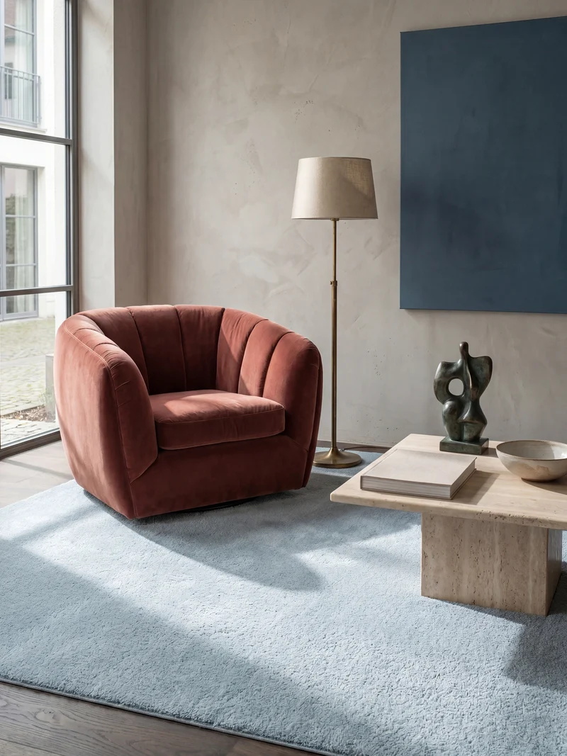 Hochflor-Teppich Uni - Polyester, 17 mm Gesamthöhe