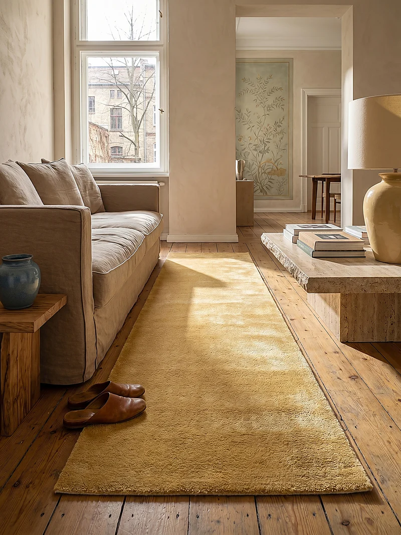Hochflor-Teppich Uni - Polyester, 17 mm Gesamthöhe