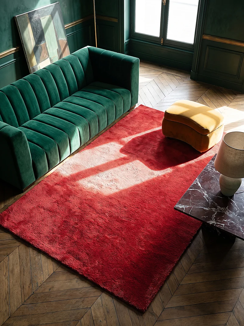 Hochflor-Teppich Uni - Polyester, 17 mm Gesamthöhe