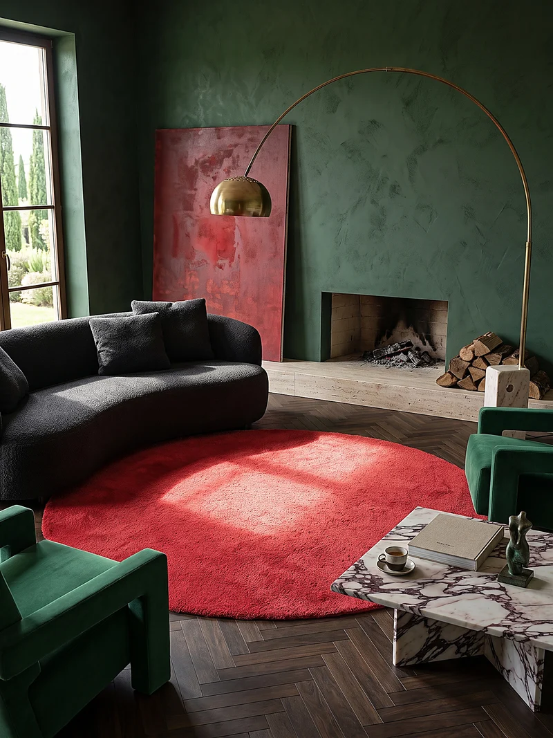 Hochflor-Teppich Uni - Polyester, 17 mm Gesamthöhe