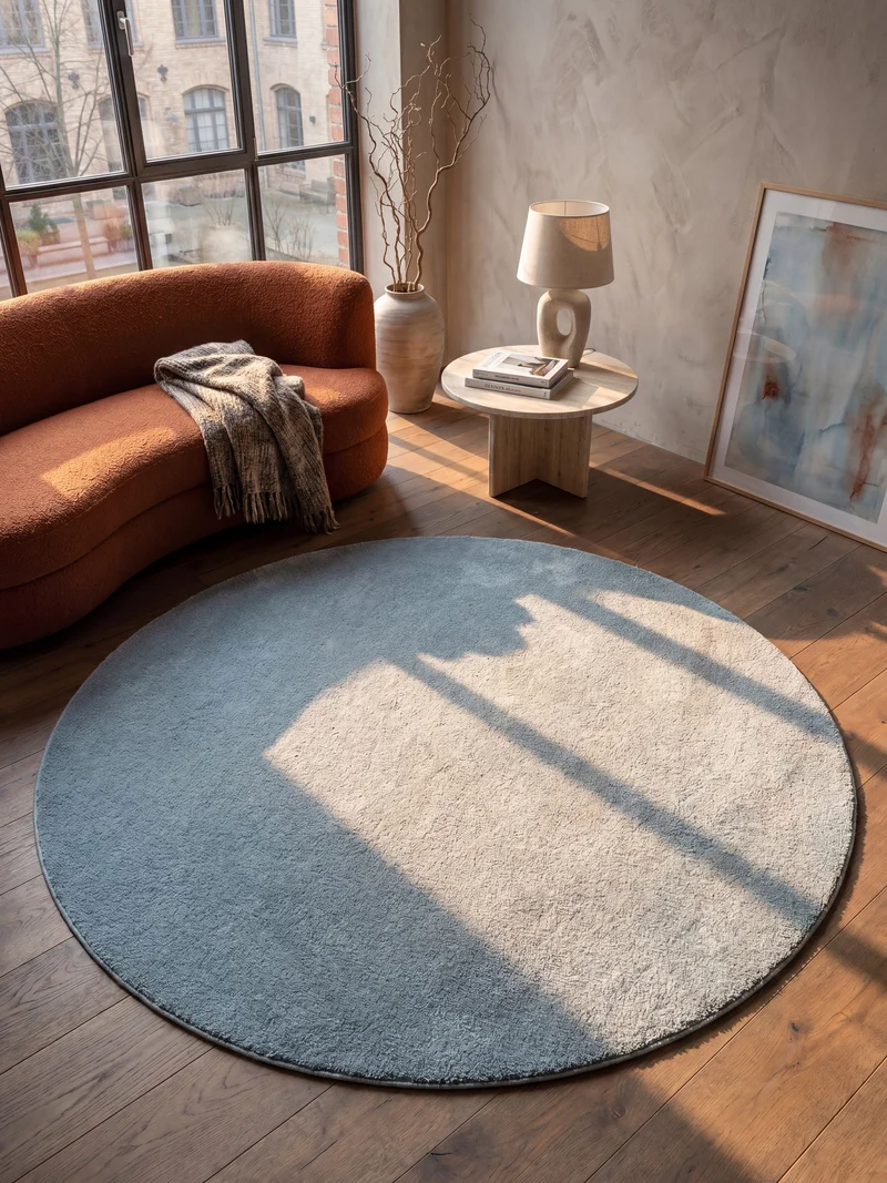 Hochflor-Teppich Uni - Polyester, 17 mm Gesamthöhe