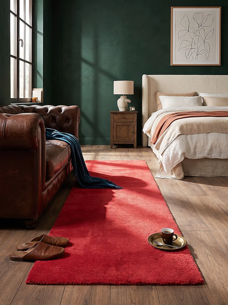 Hochflor-Teppich Uni - Polyester, 17 mm Gesamthöhe