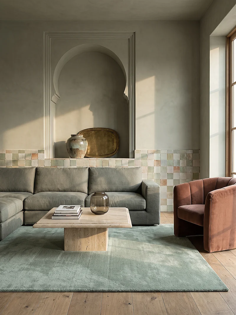 Hochflor-Teppich Uni - Polyester, 17 mm Gesamthöhe