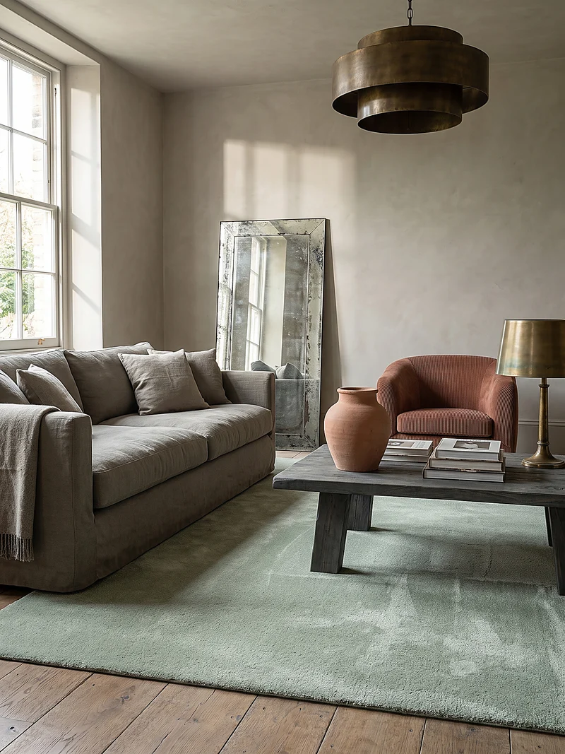 Hochflor-Teppich Uni - Polyester, 17 mm Gesamthöhe