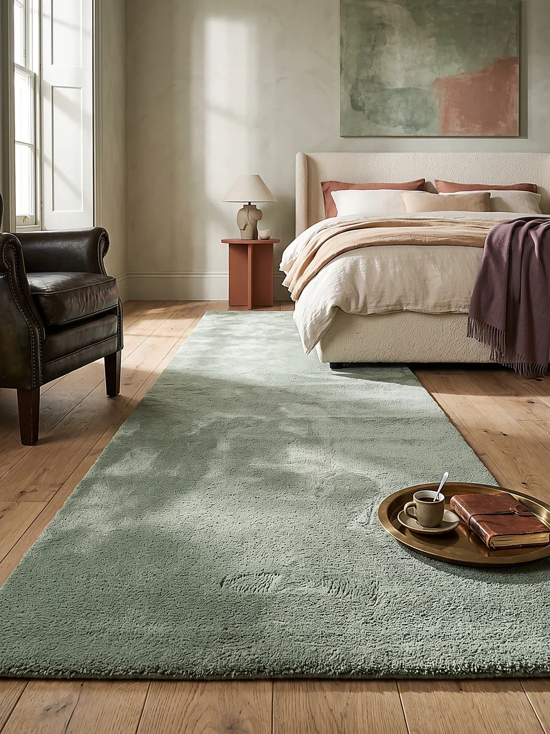 Hochflor-Teppich Uni - Polyester, 17 mm Gesamthöhe