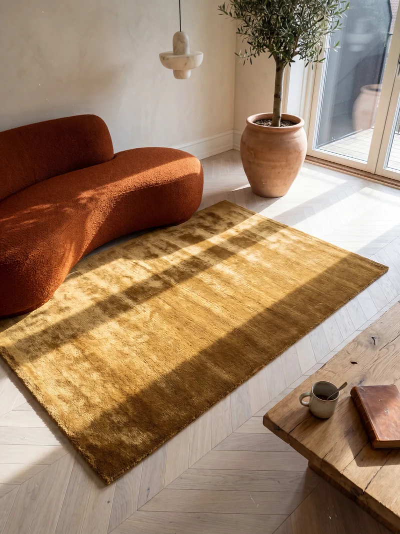 Hochflor-Teppich Uni - Polyester, 17 mm Gesamthöhe