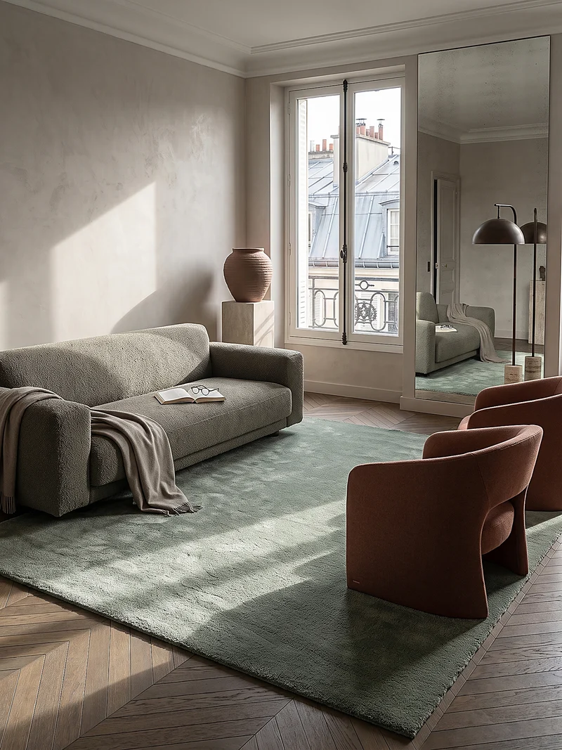Hochflor-Teppich Uni - Polyester, 17 mm Gesamthöhe