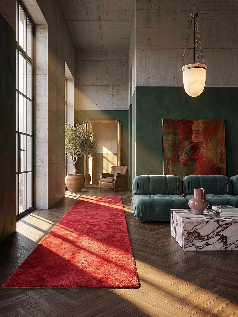Hochflor-Teppich Uni - Polyester, 17 mm Gesamthöhe