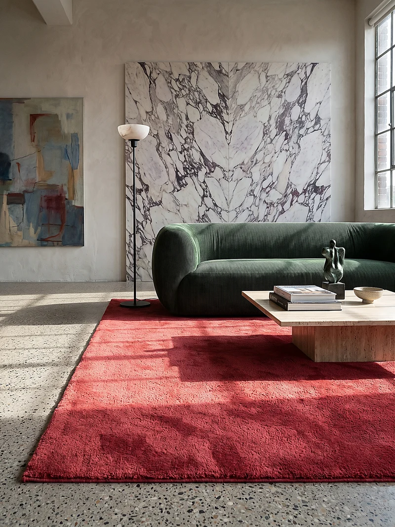 Hochflor-Teppich Uni - Polyester, 17 mm Gesamthöhe
