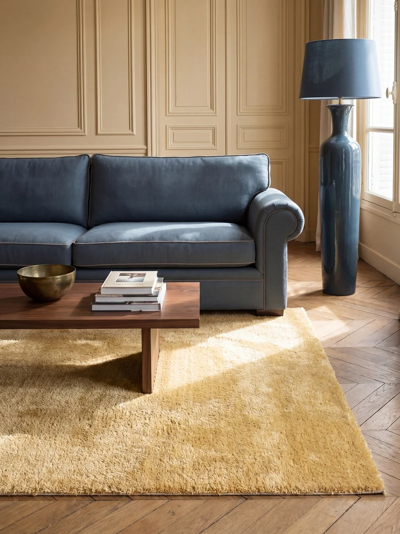 Hochflor-Teppich Uni - Polyester, 17 mm Gesamthöhe