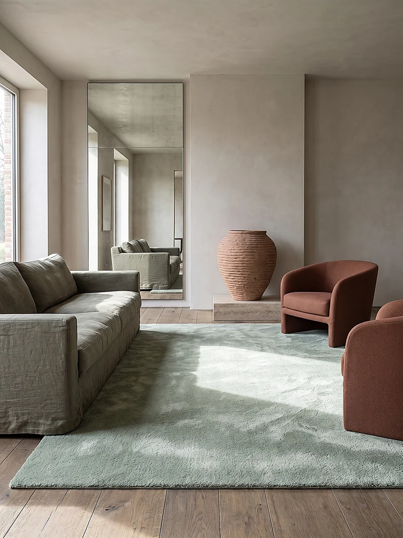 Hochflor-Teppich Uni - Polyester, 17 mm Gesamthöhe