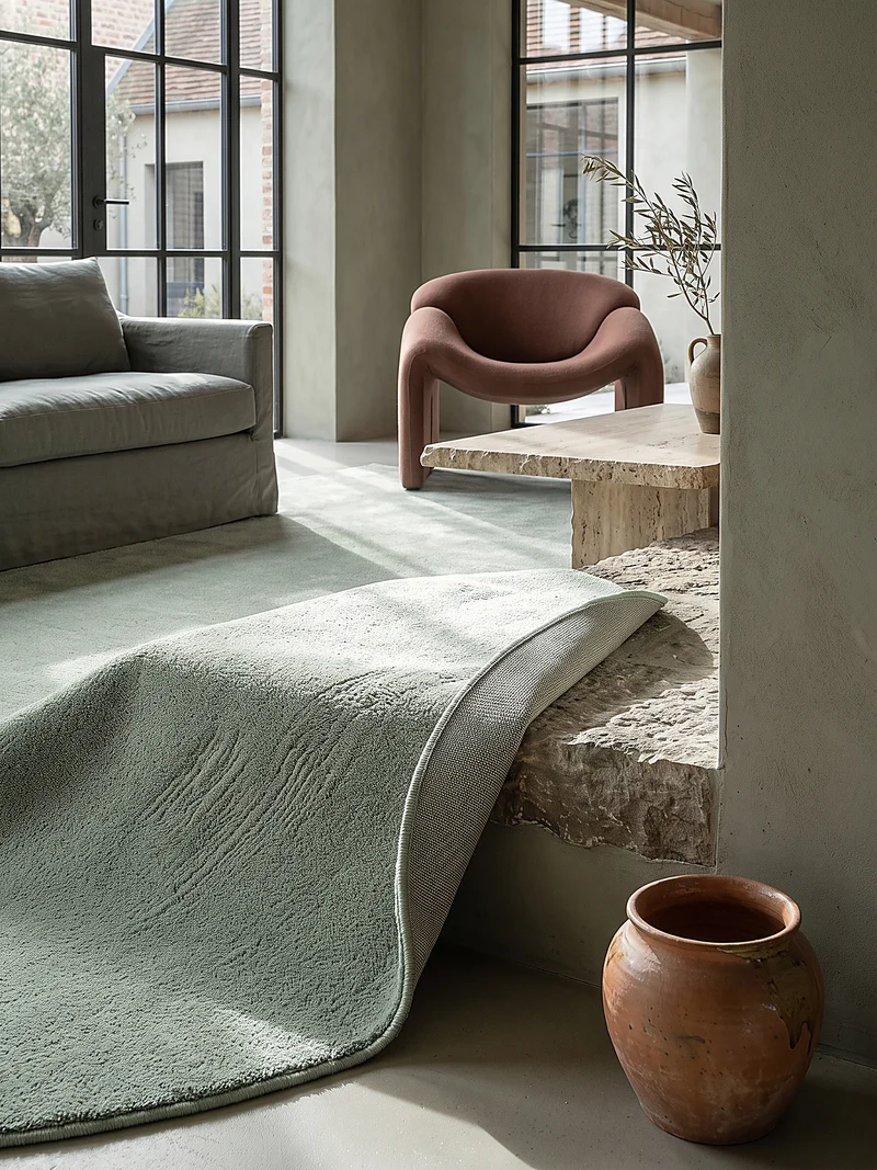 Hochflor-Teppich Uni - Polyester, 17 mm Gesamthöhe