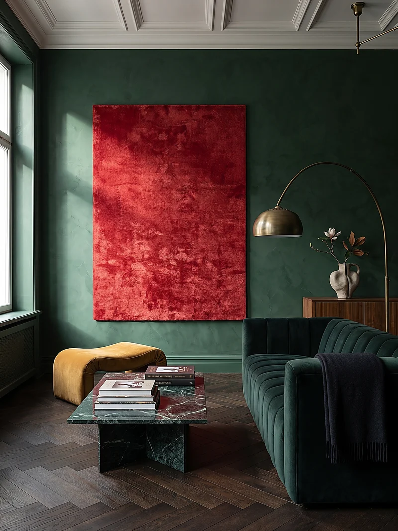 Hochflor-Teppich Uni - Polyester, 17 mm Gesamthöhe