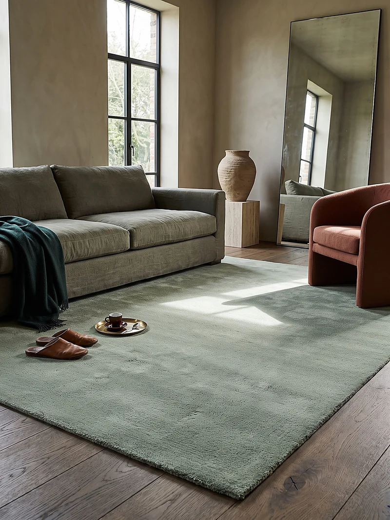 Hochflor-Teppich Uni - Polyester, 17 mm Gesamthöhe