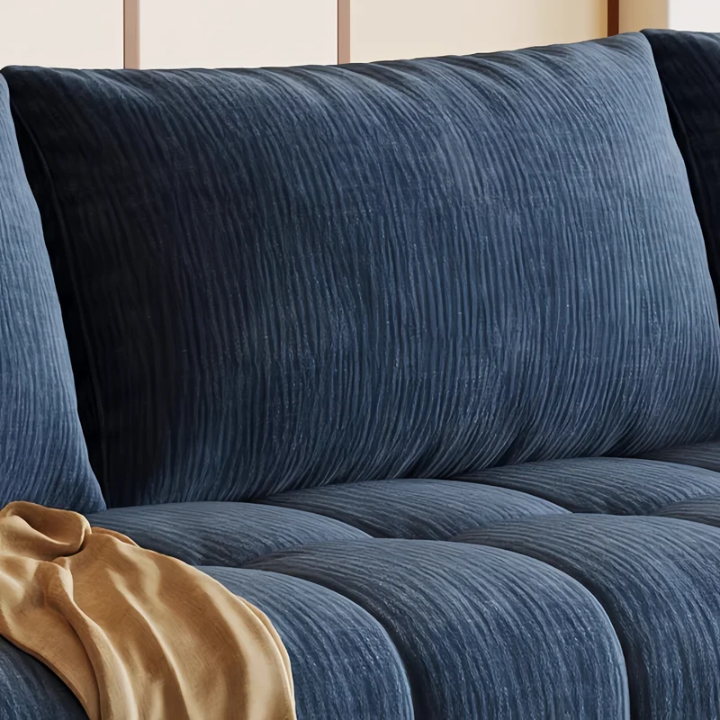 4-in-1-Schlafsofa aus cremefarbenem Chenille-Stoff