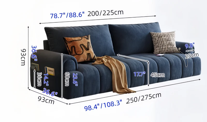 4-in-1-Schlafsofa aus cremefarbenem Chenille-Stoff