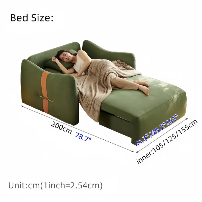 Modernes, minimalistisches Schlafsofa mit Fernbedienung, Bezug aus Mikrofaser-Wildleder und Aufbewahrungsschublade