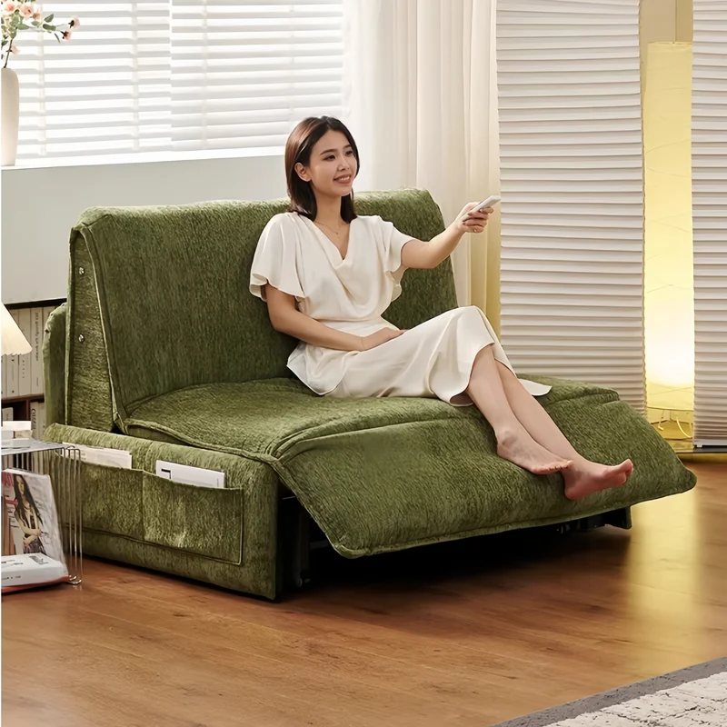Elektrisches Schlafsofa mit Fernbedienung aus Chenille-Stoff