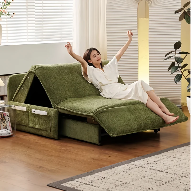 Elektrisches Schlafsofa mit Fernbedienung aus Chenille-Stoff