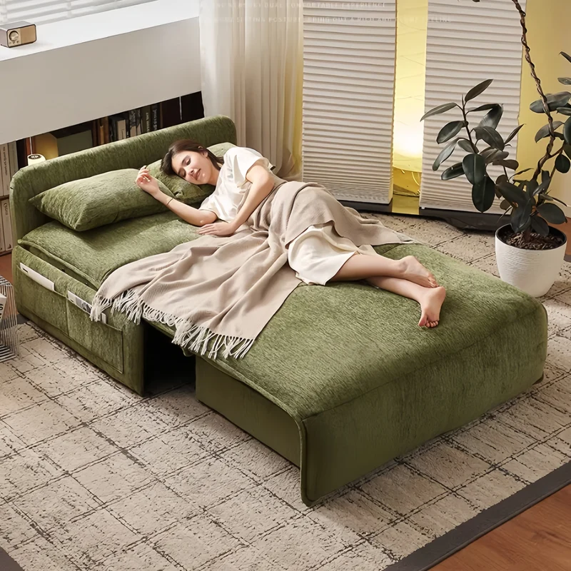 Elektrisches Schlafsofa mit Fernbedienung aus Chenille-Stoff