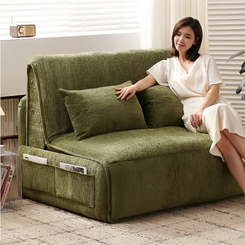 Elektrisches Schlafsofa mit Fernbedienung aus Chenille-Stoff