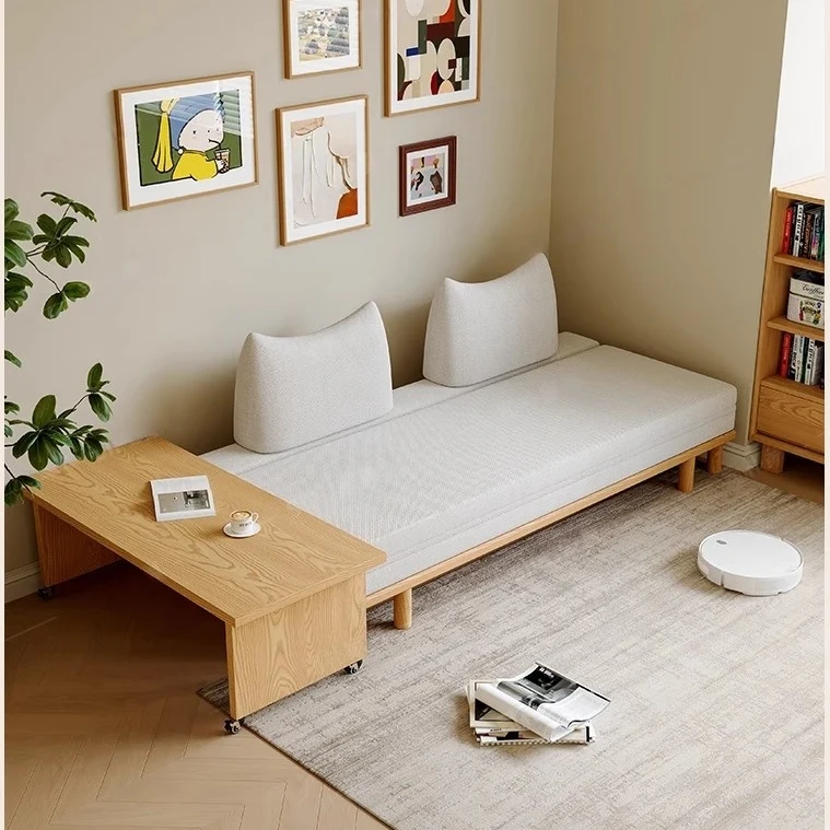 Tatami-Schlafsofa mit Massivholzrahmen und Tumbler-Rückenkissen