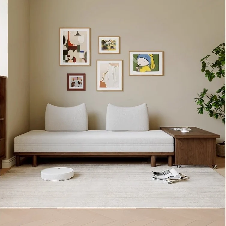 Tatami-Schlafsofa mit Massivholzrahmen und Tumbler-Rückenkissen