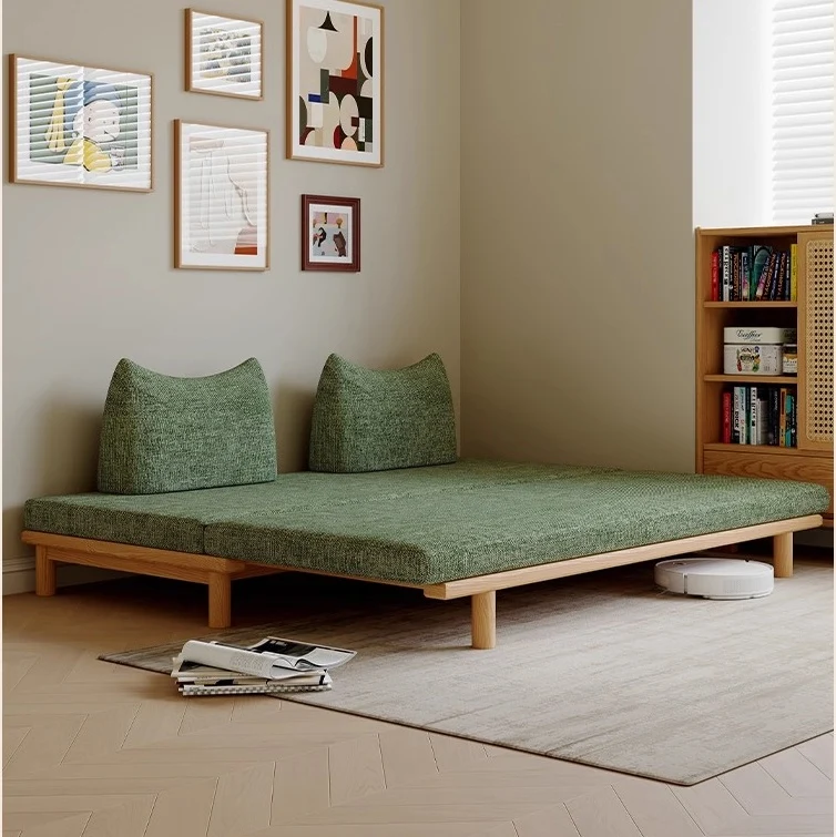Tatami-Schlafsofa mit Massivholzrahmen und Tumbler-Rückenkissen