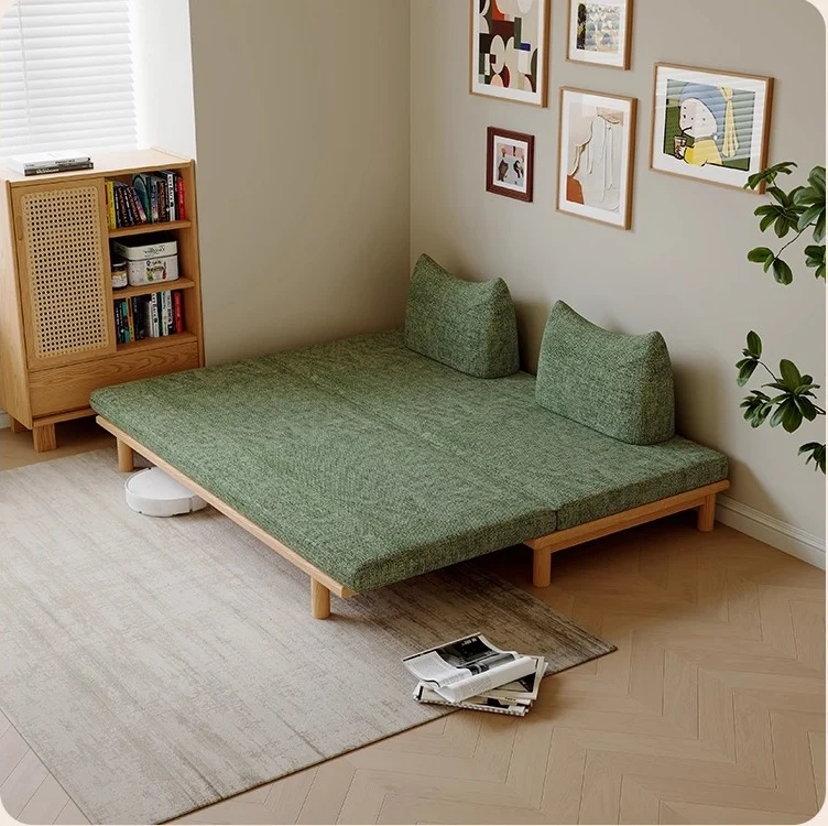 Tatami-Schlafsofa mit Massivholzrahmen und Tumbler-Rückenkissen