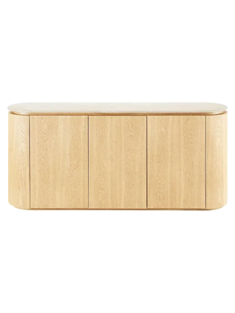 Larvik Sideboard Granit/Eschenfurnier, natur/off-weiß