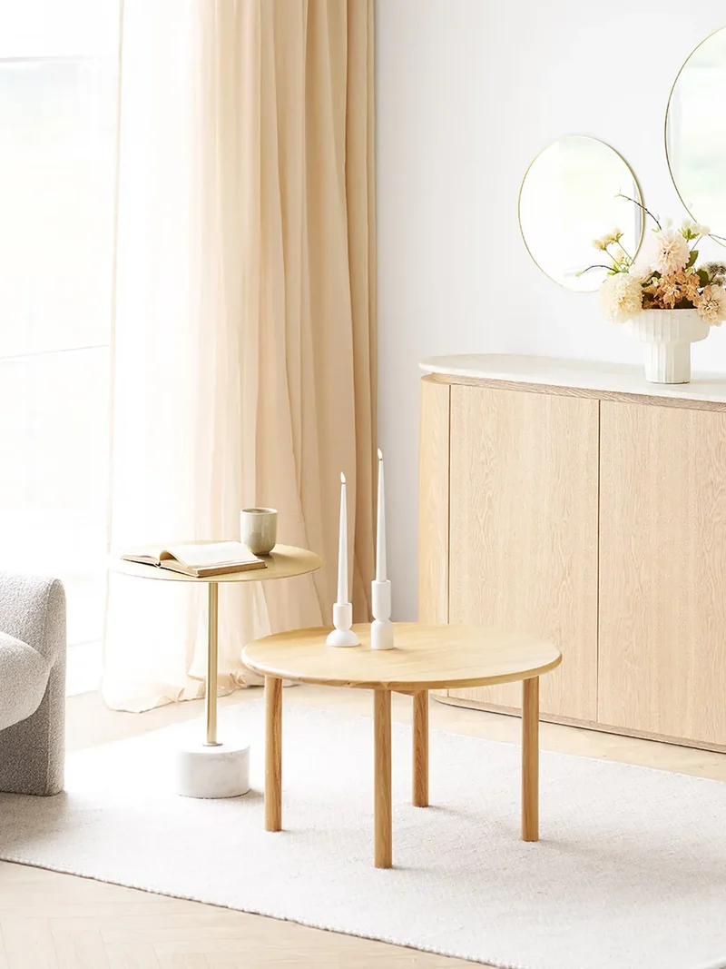 Larvik Sideboard Granit/Eschenfurnier, natur/off-weiß