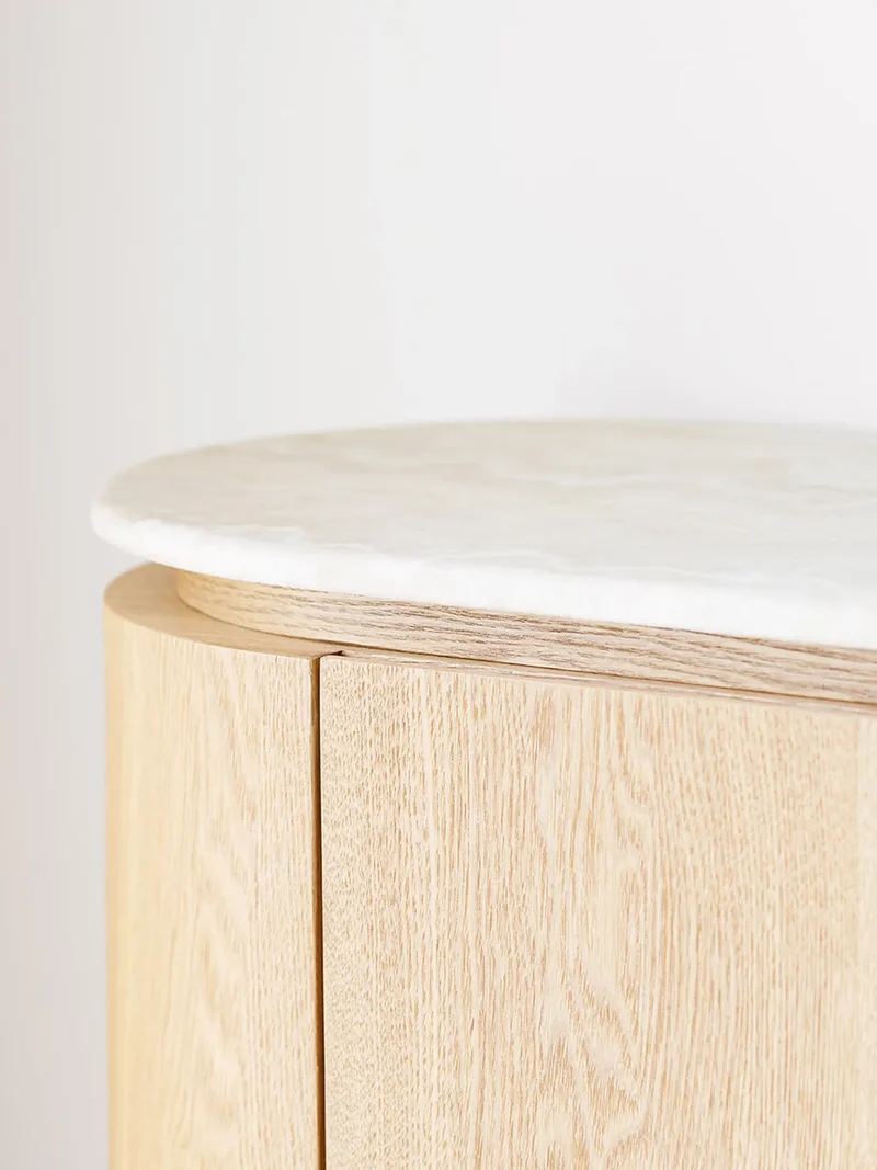 Larvik Sideboard Granit/Eschenfurnier, natur/off-weiß