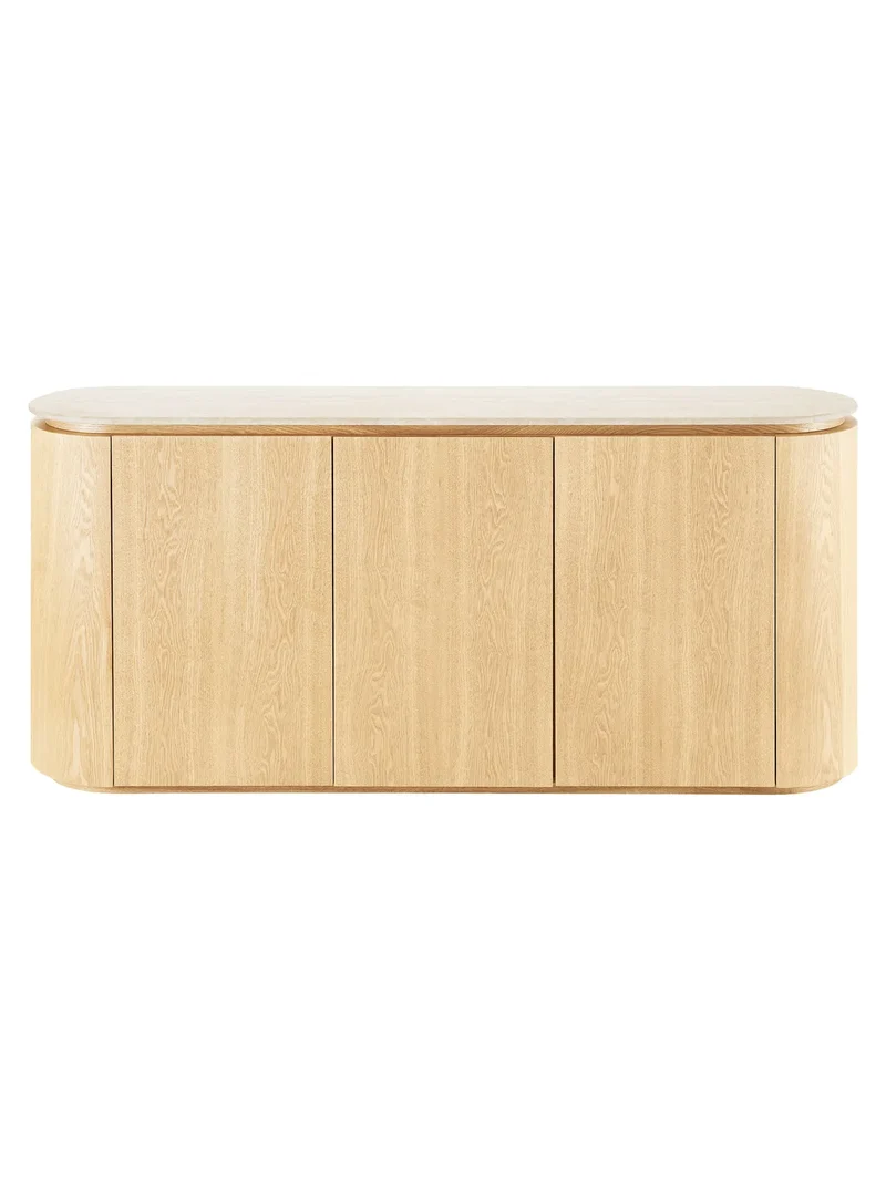 Larvik Sideboard Granit/Eschenfurnier, natur/off-weiß