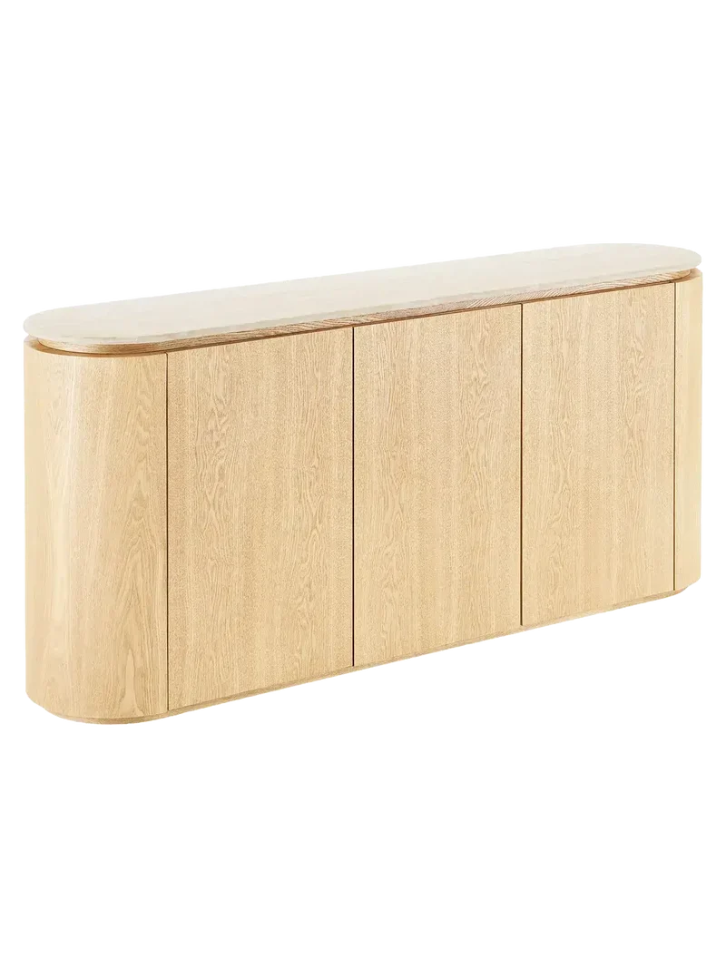 Larvik Sideboard Granit/Eschenfurnier, natur/off-weiß