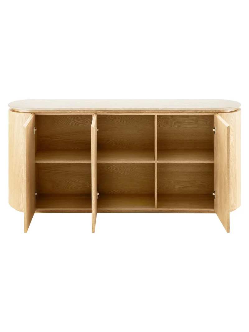 Larvik Sideboard Granit/Eschenfurnier, natur/off-weiß