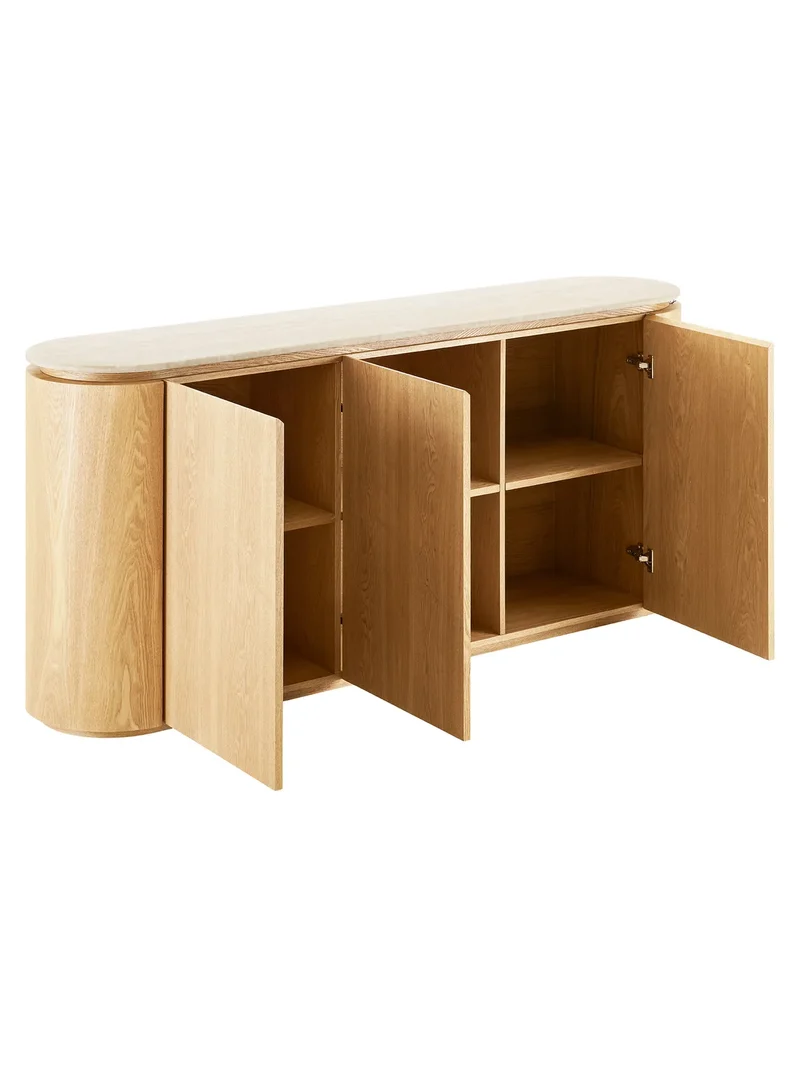 Larvik Sideboard Granit/Eschenfurnier, natur/off-weiß
