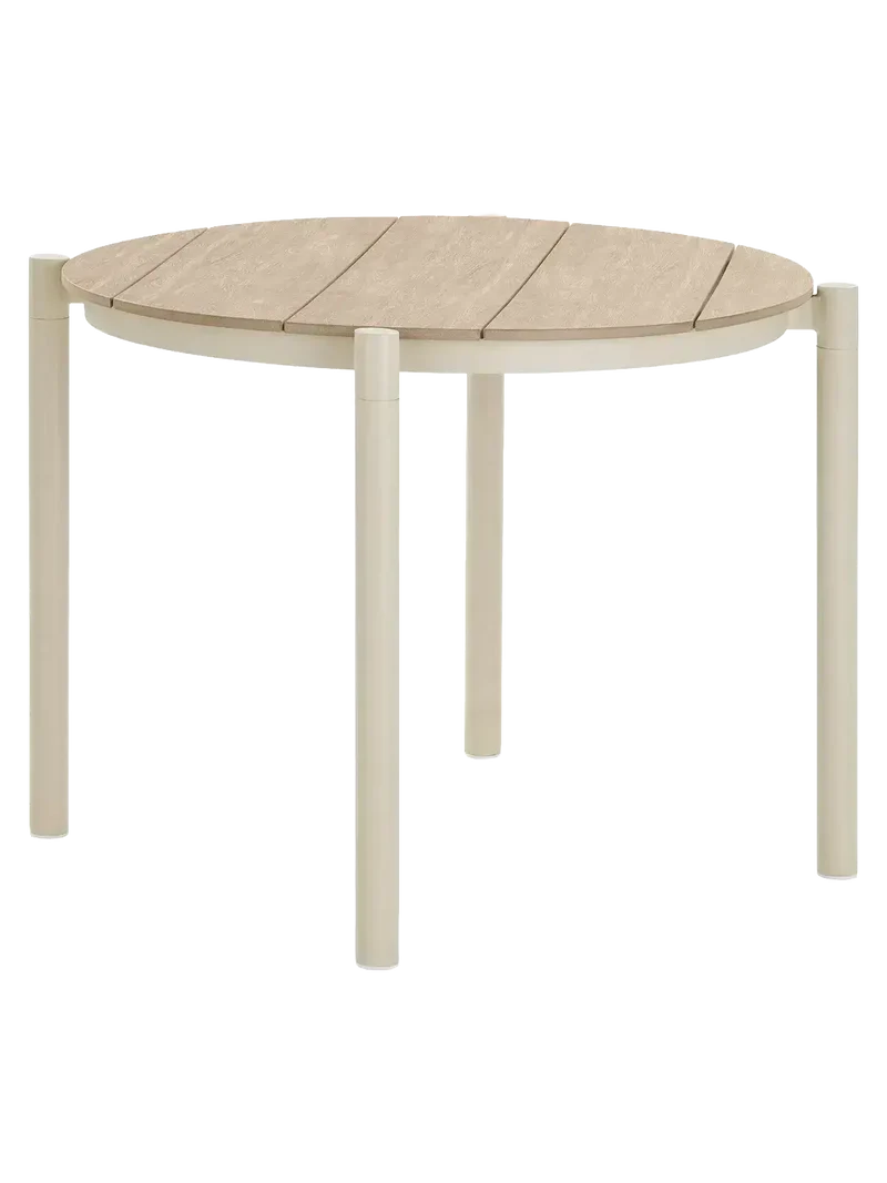 Abela Esstisch Aluminium/Holzoptik, sand/natur